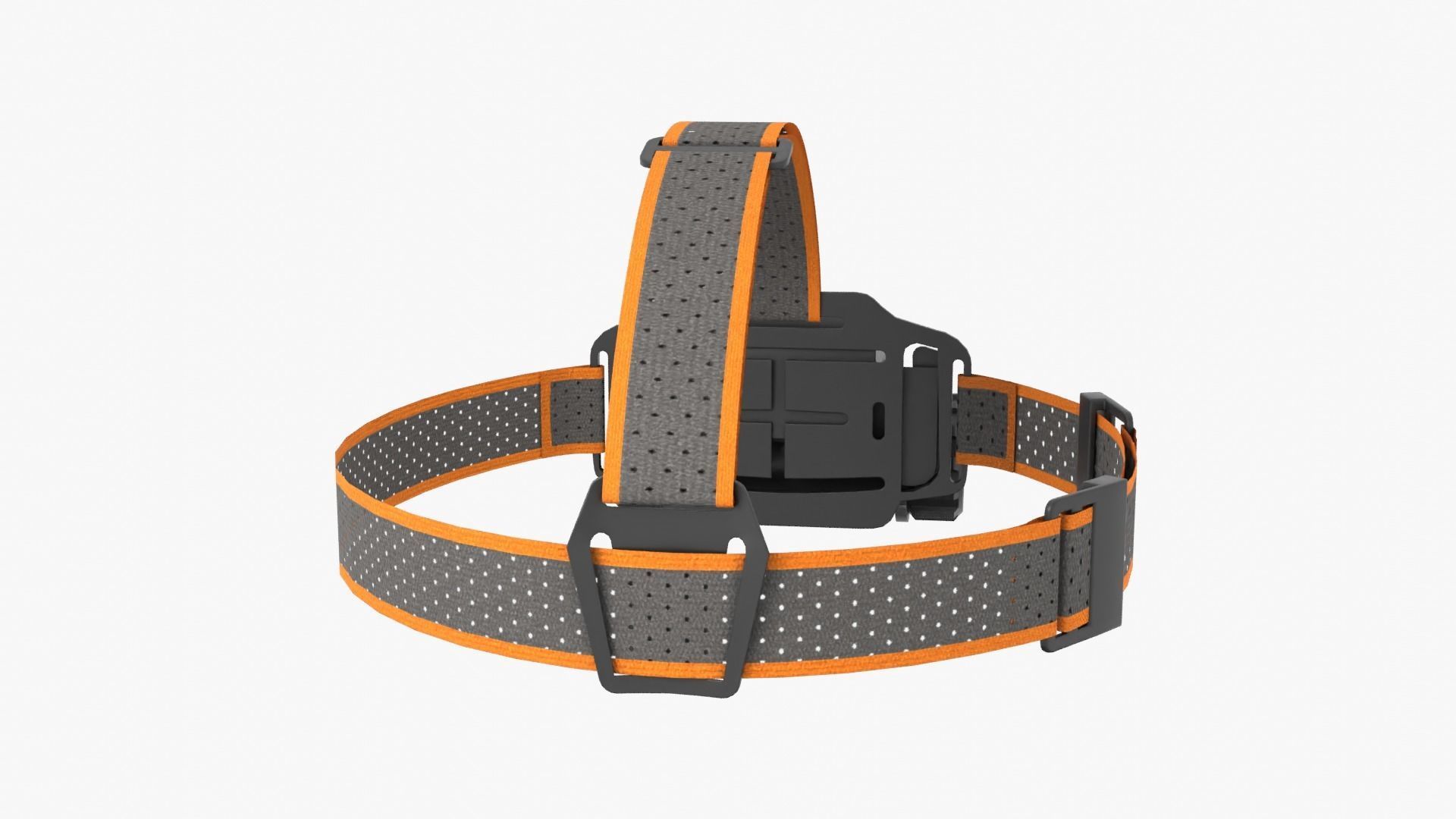 Headlamp with orange strap Low-poly 3D model_6