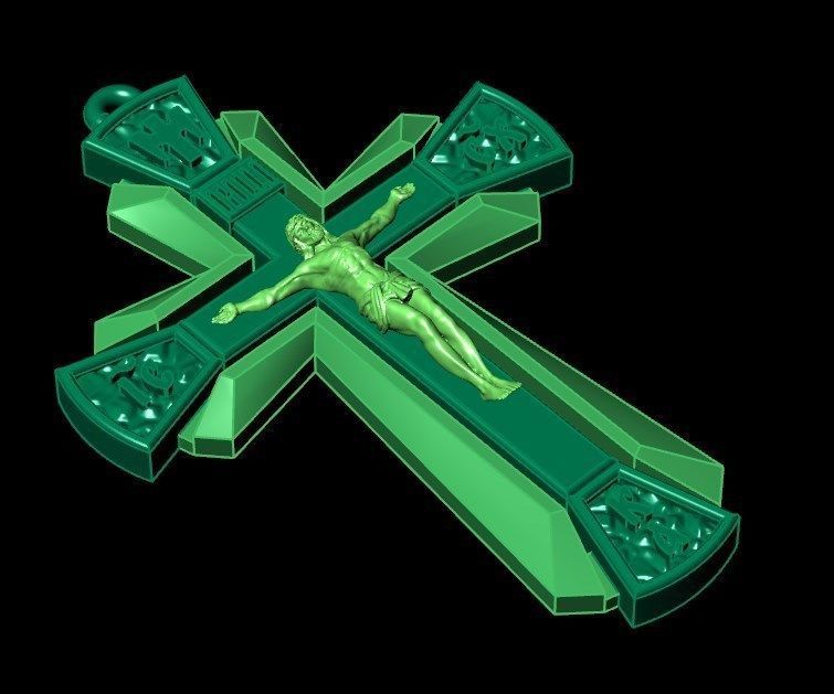 Pendant cross od72 3D print model_6