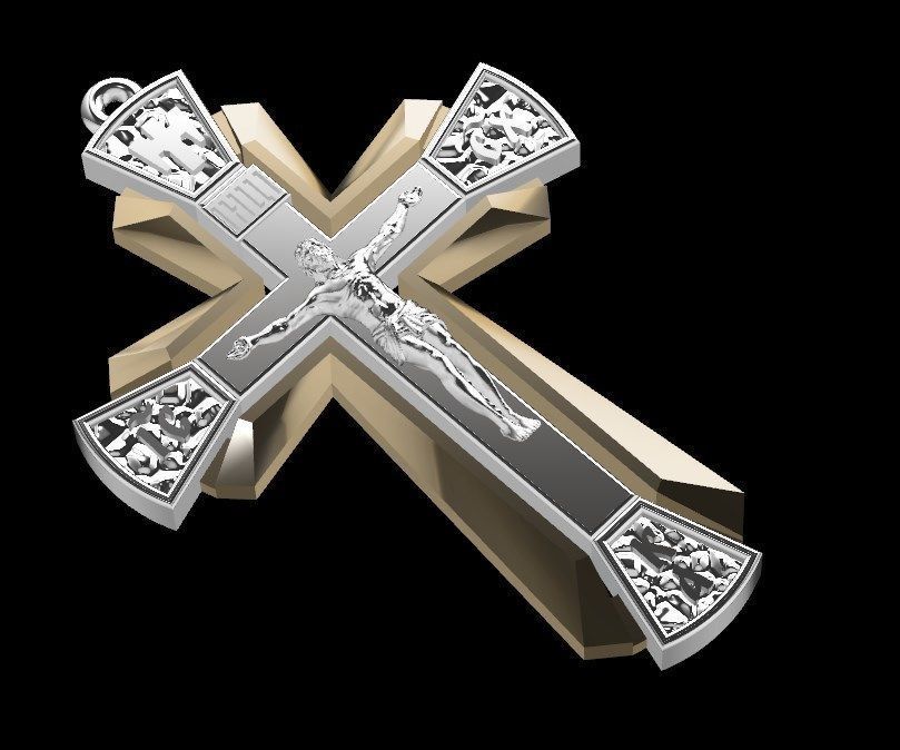 Pendant cross od72 3D print model_16