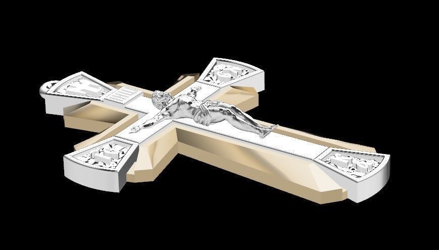 Pendant cross od72 3D print model_15