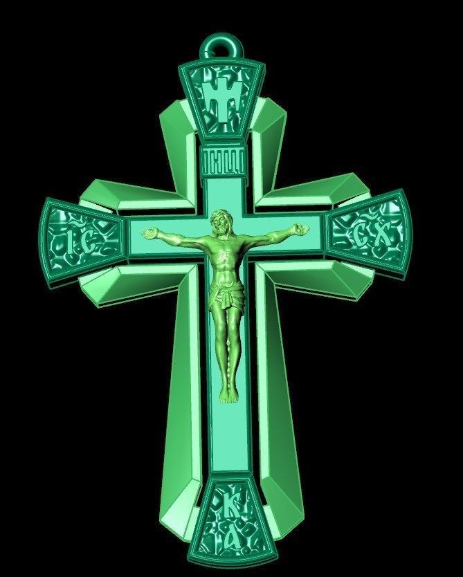 Pendant cross od72 3D print model_9