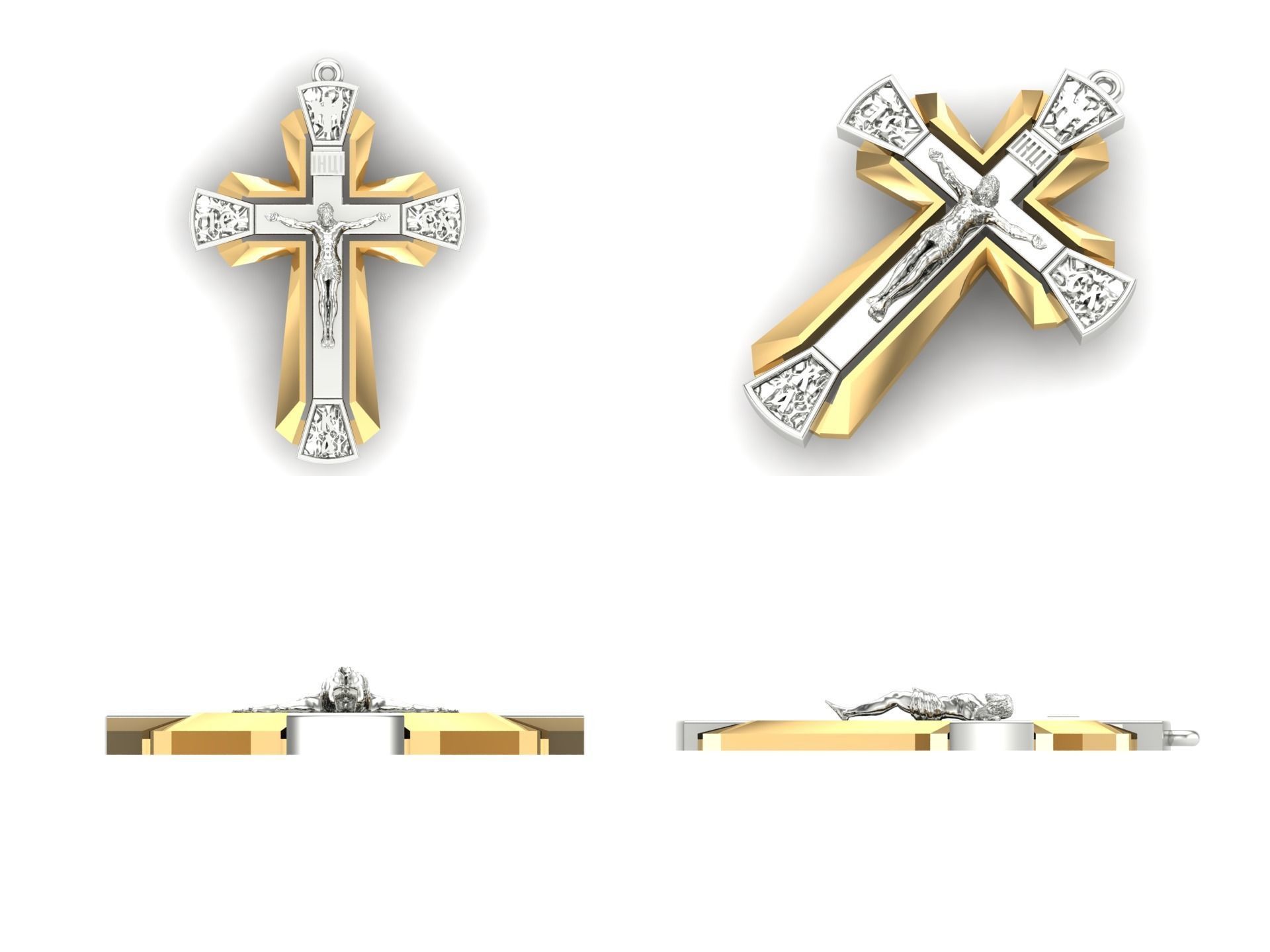 Pendant cross od72 3D print model_5