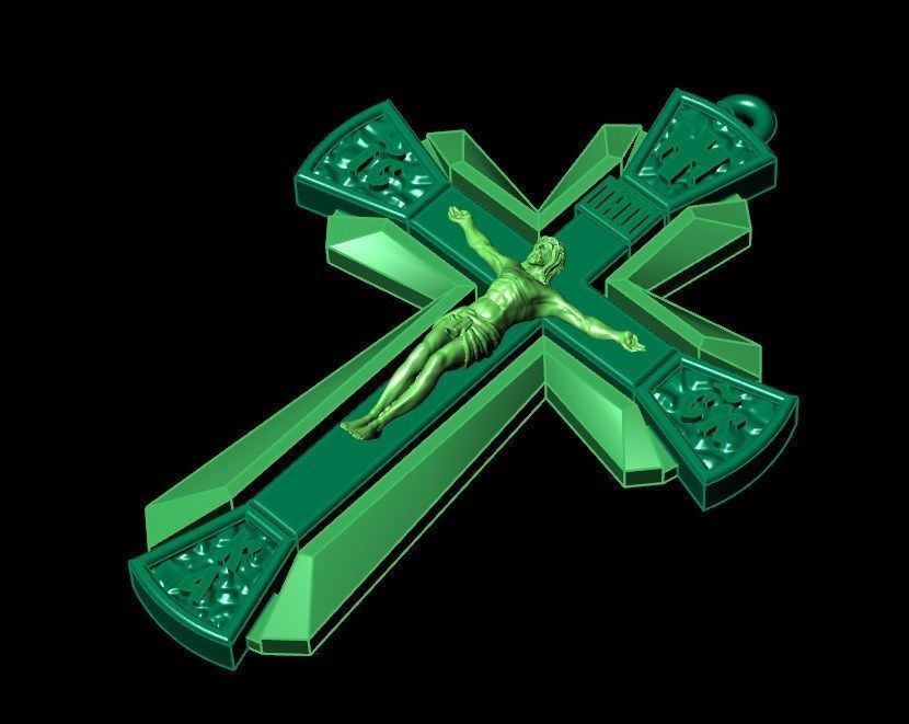 Pendant cross od72 3D print model_8