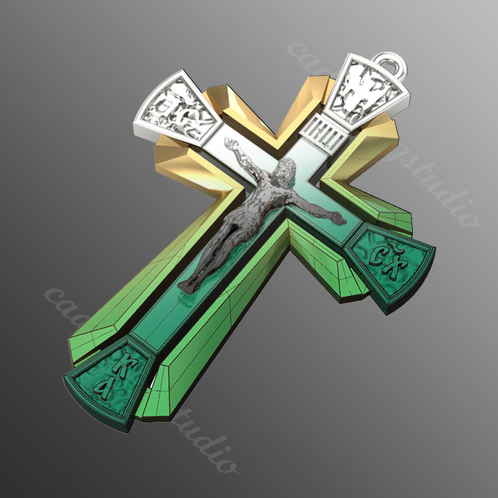 Pendant cross od72 3D print model_1