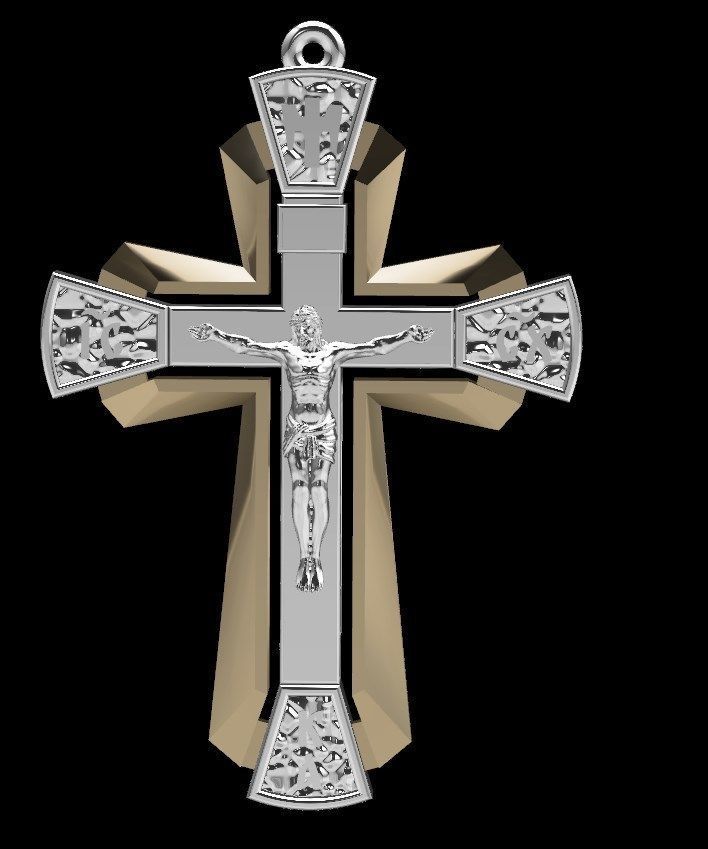 Pendant cross od72 3D print model_12