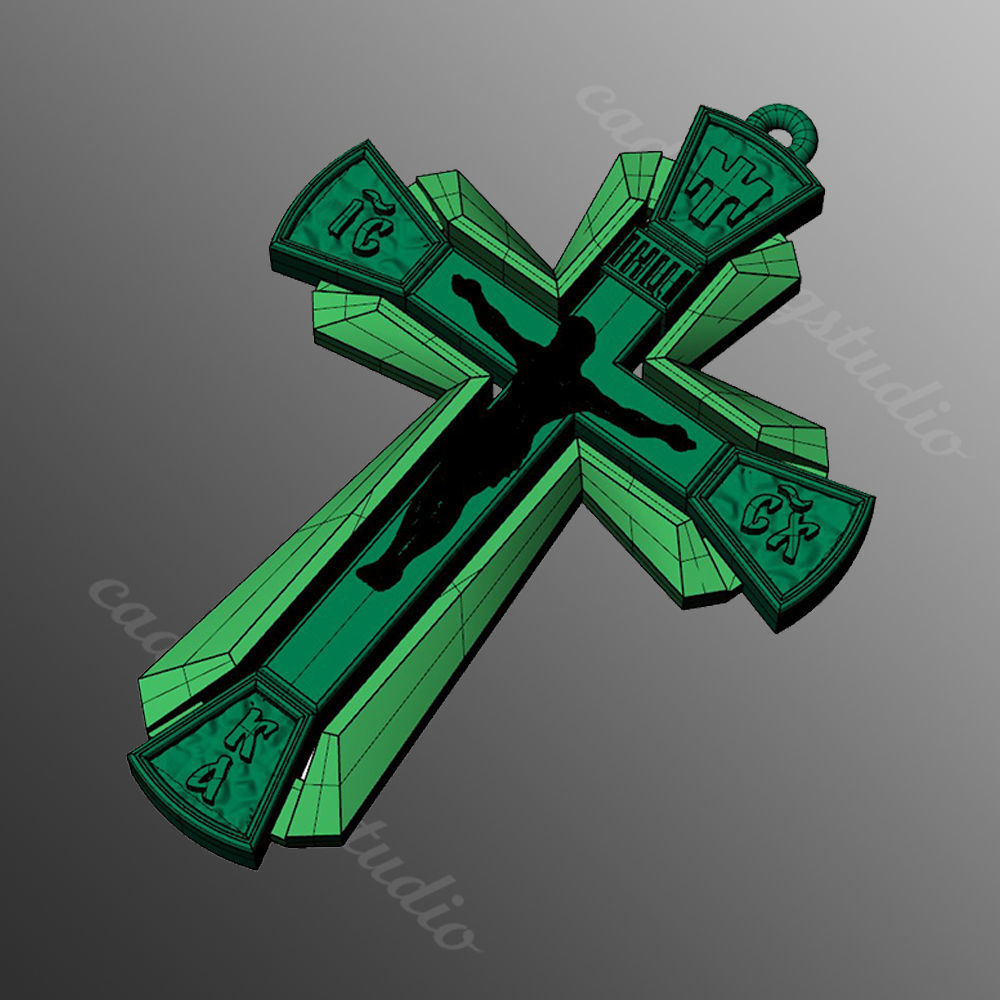 Pendant cross od72 3D print model_2