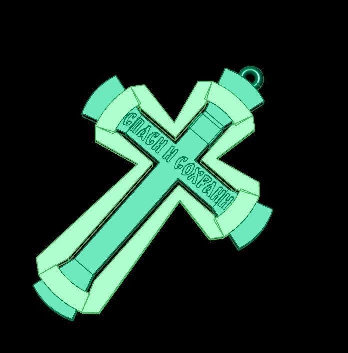 Pendant cross od72 3D print model_13