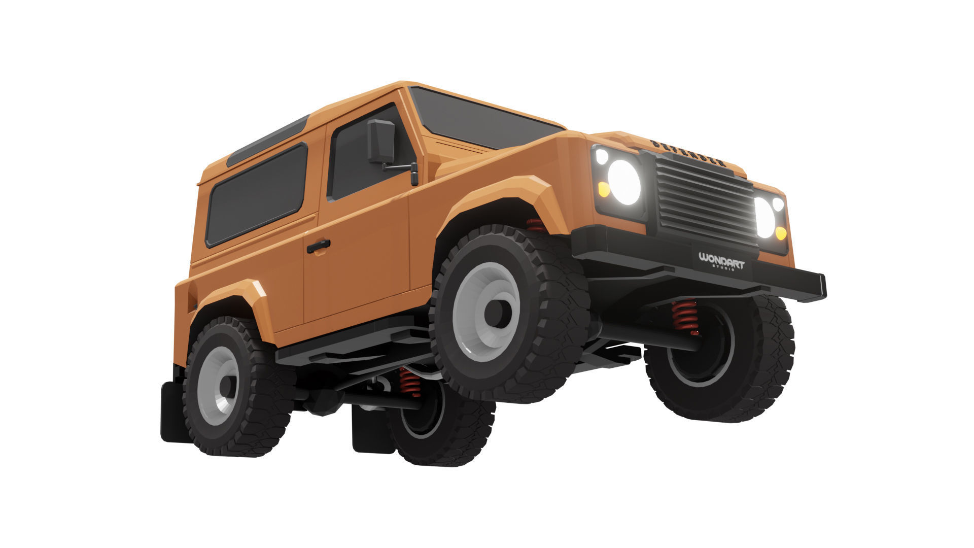 Land Rover Defender 90 Low Poly Low-poly 3D model_18