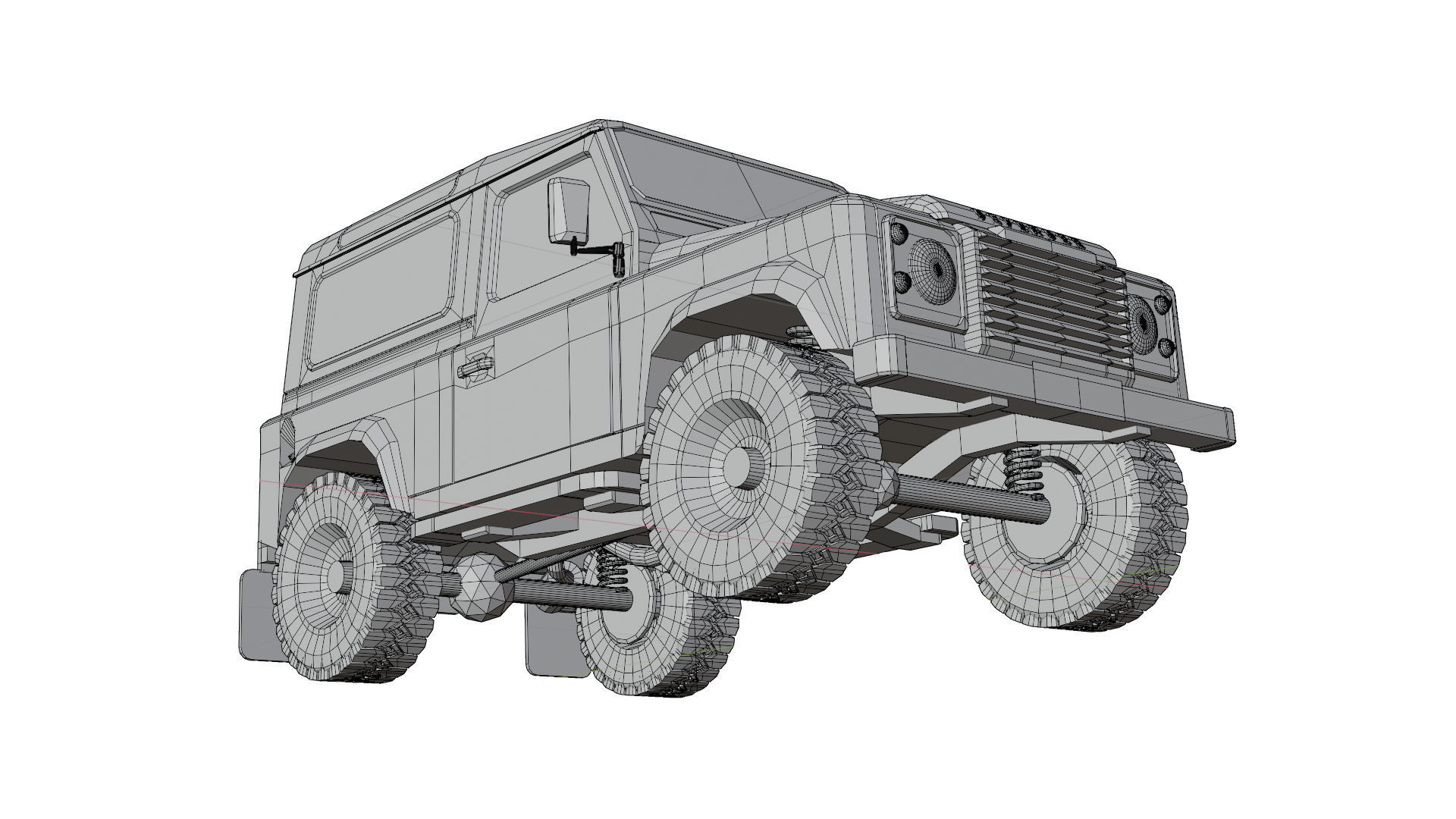 Land Rover Defender 90 Low Poly Low-poly 3D model_19