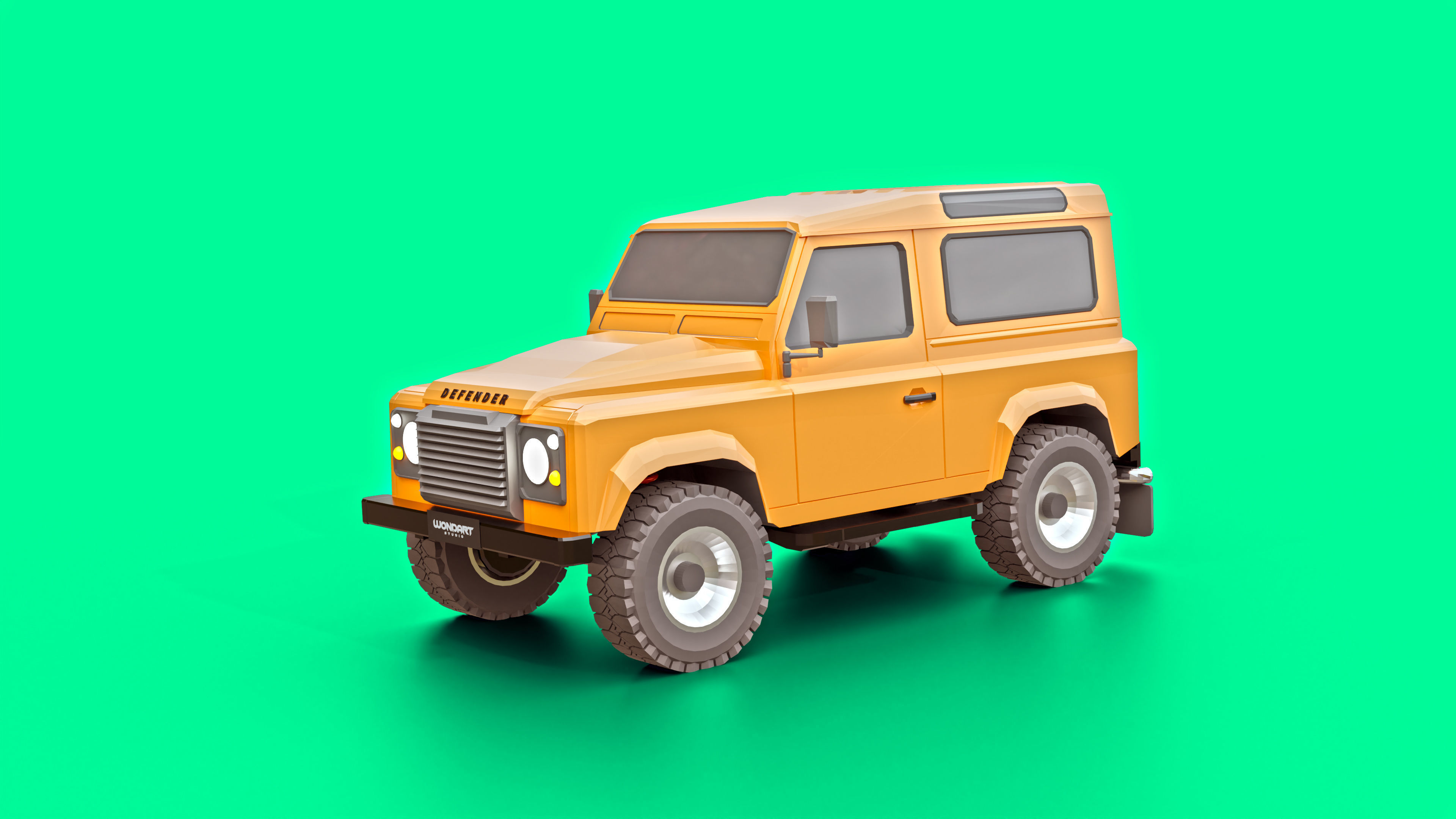 Land Rover Defender 90 Low Poly Low-poly 3D model_5