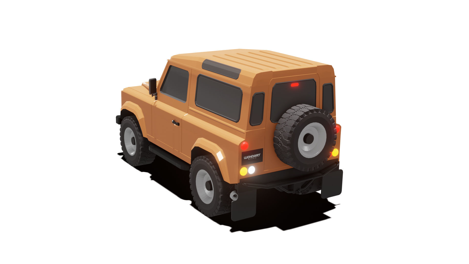 Land Rover Defender 90 Low Poly Low-poly 3D model_11