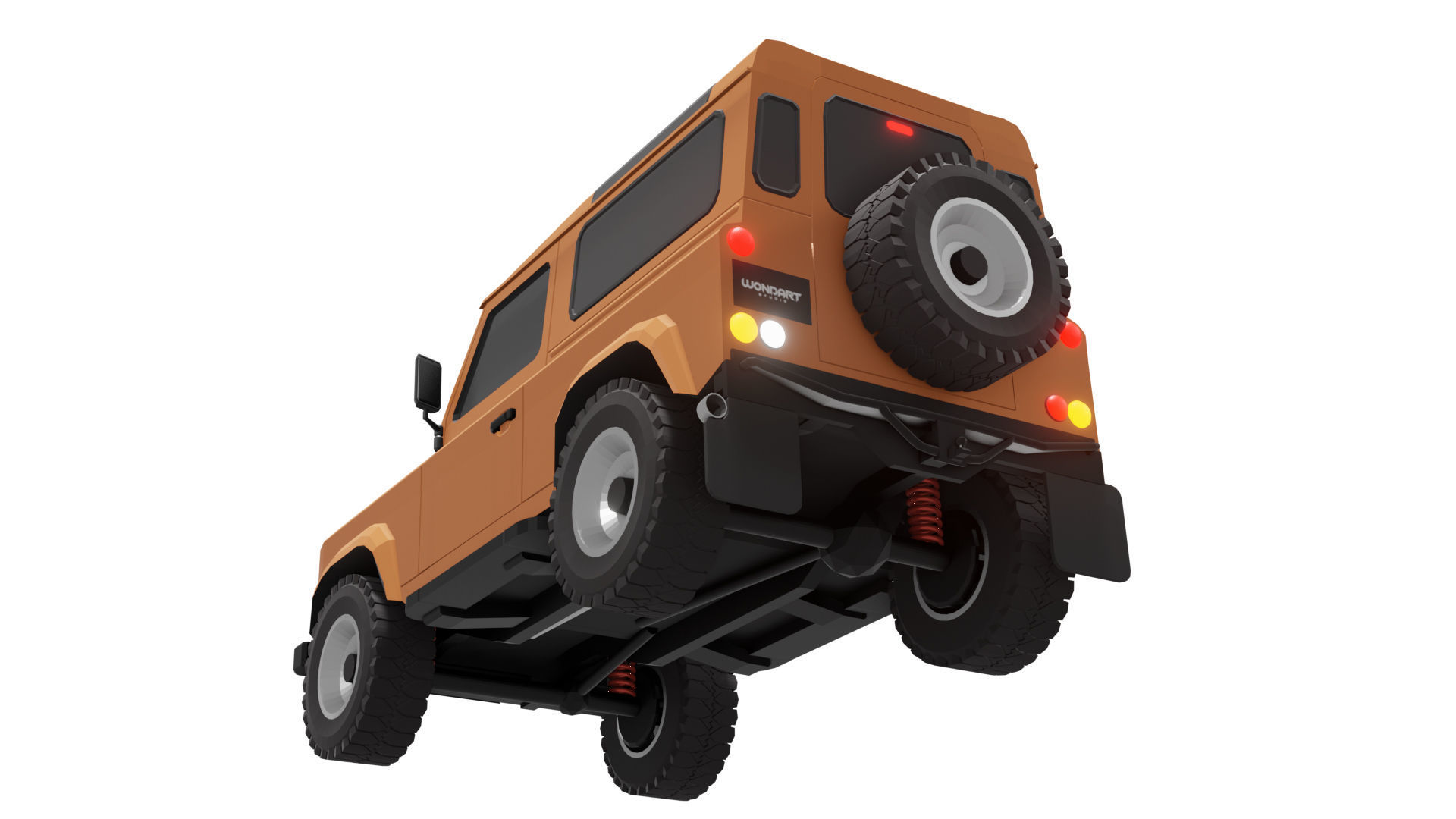 Land Rover Defender 90 Low Poly Low-poly 3D model_16