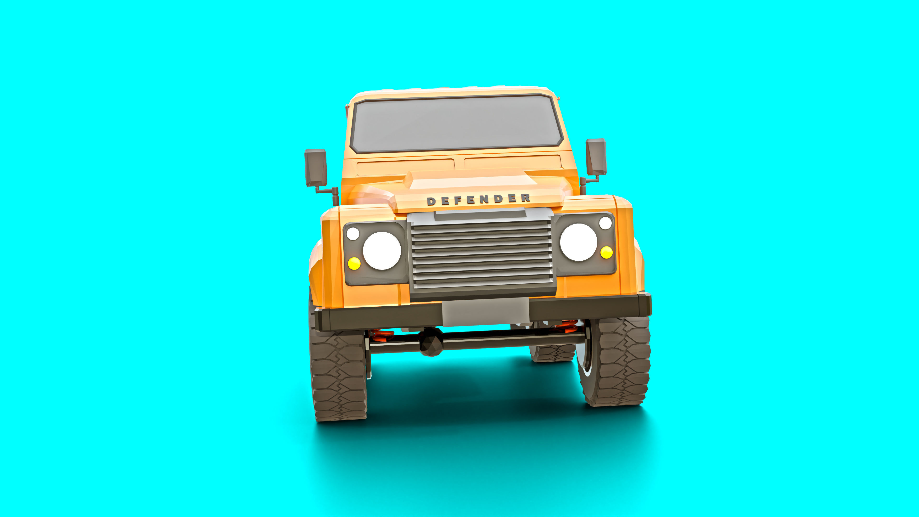 Land Rover Defender 90 Low Poly Low-poly 3D model_9