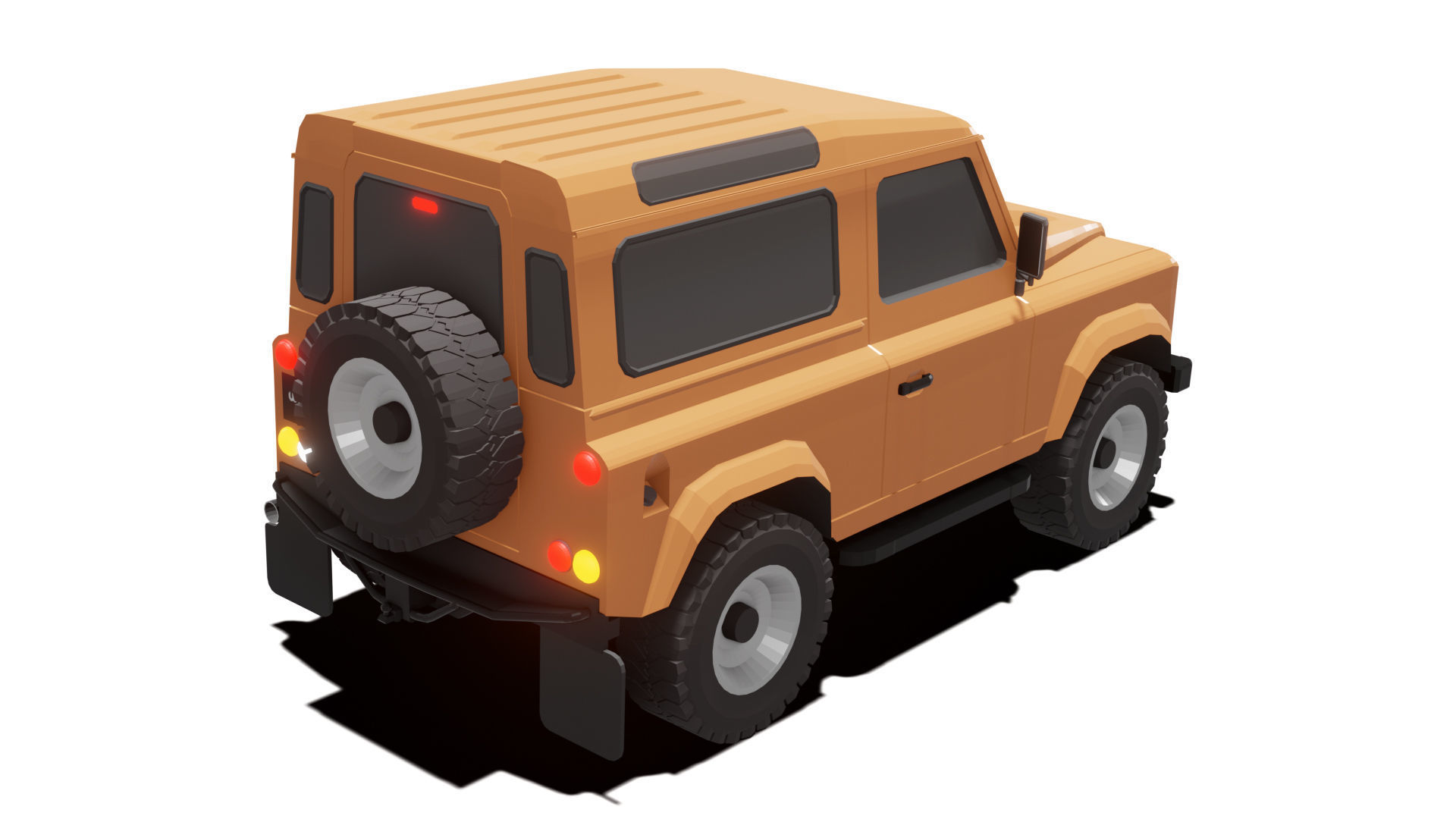 Land Rover Defender 90 Low Poly Low-poly 3D model_13