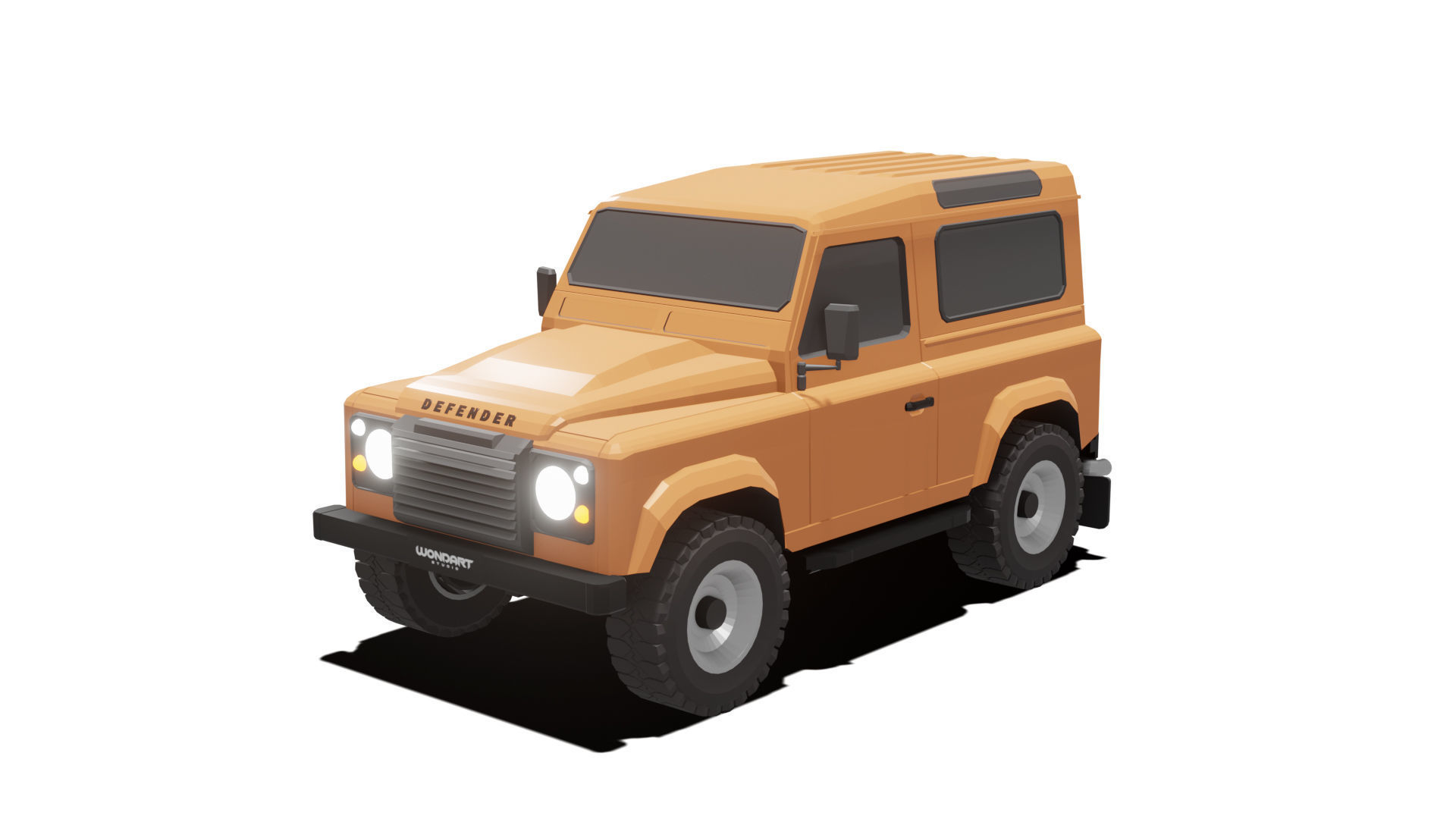 Land Rover Defender 90 Low Poly Low-poly 3D model_12