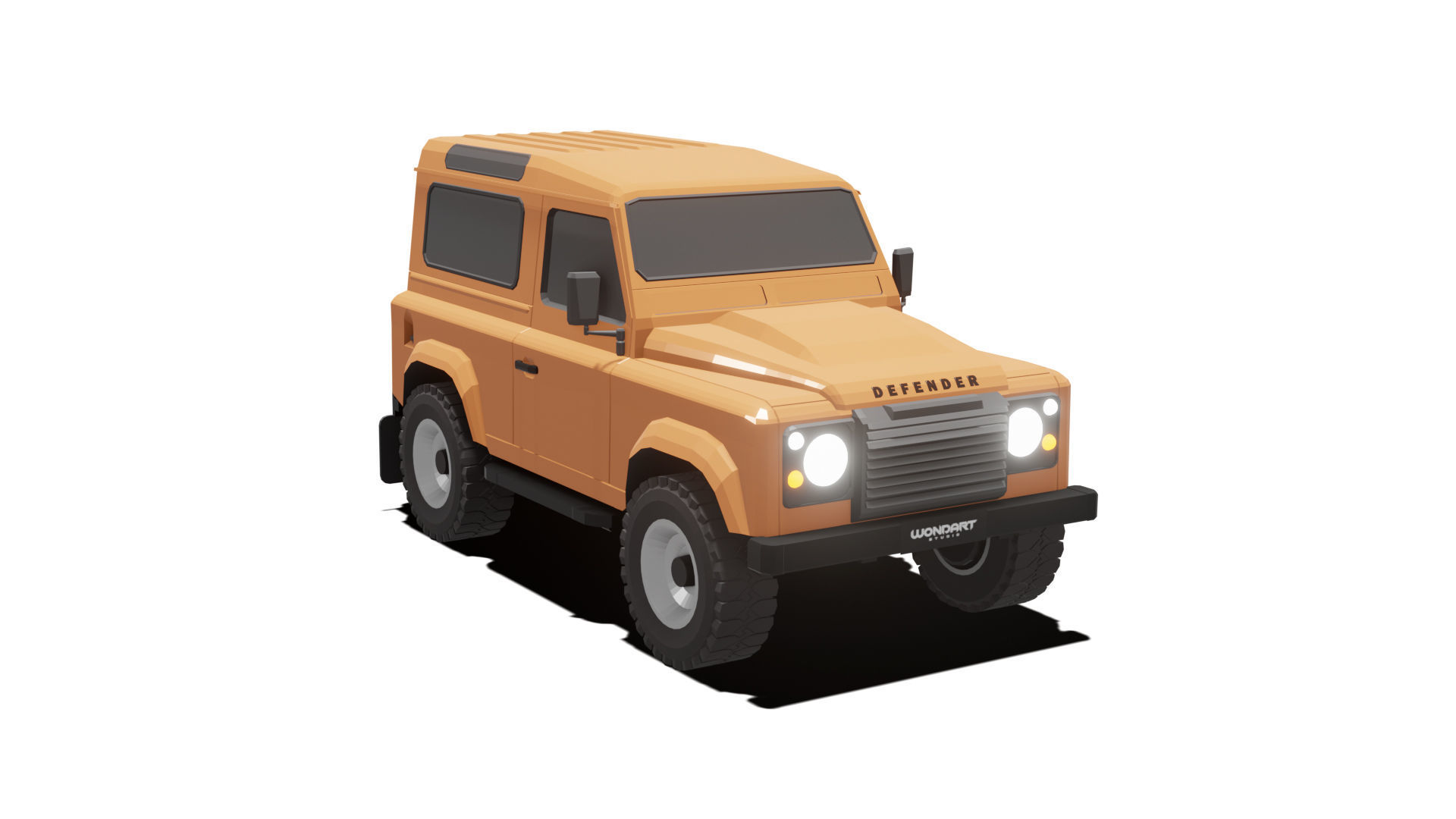 Land Rover Defender 90 Low Poly Low-poly 3D model_10