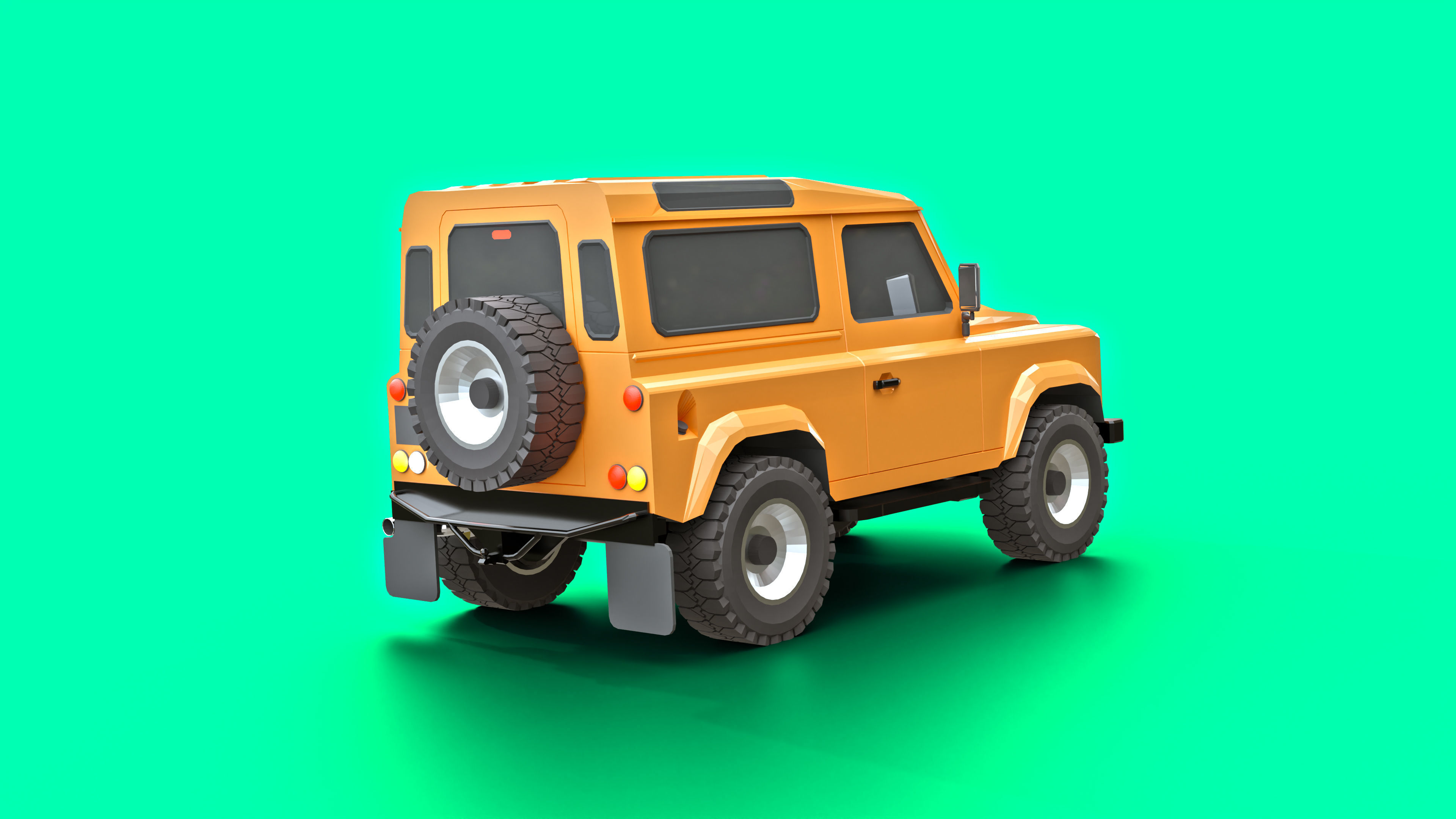 Land Rover Defender 90 Low Poly Low-poly 3D model_4