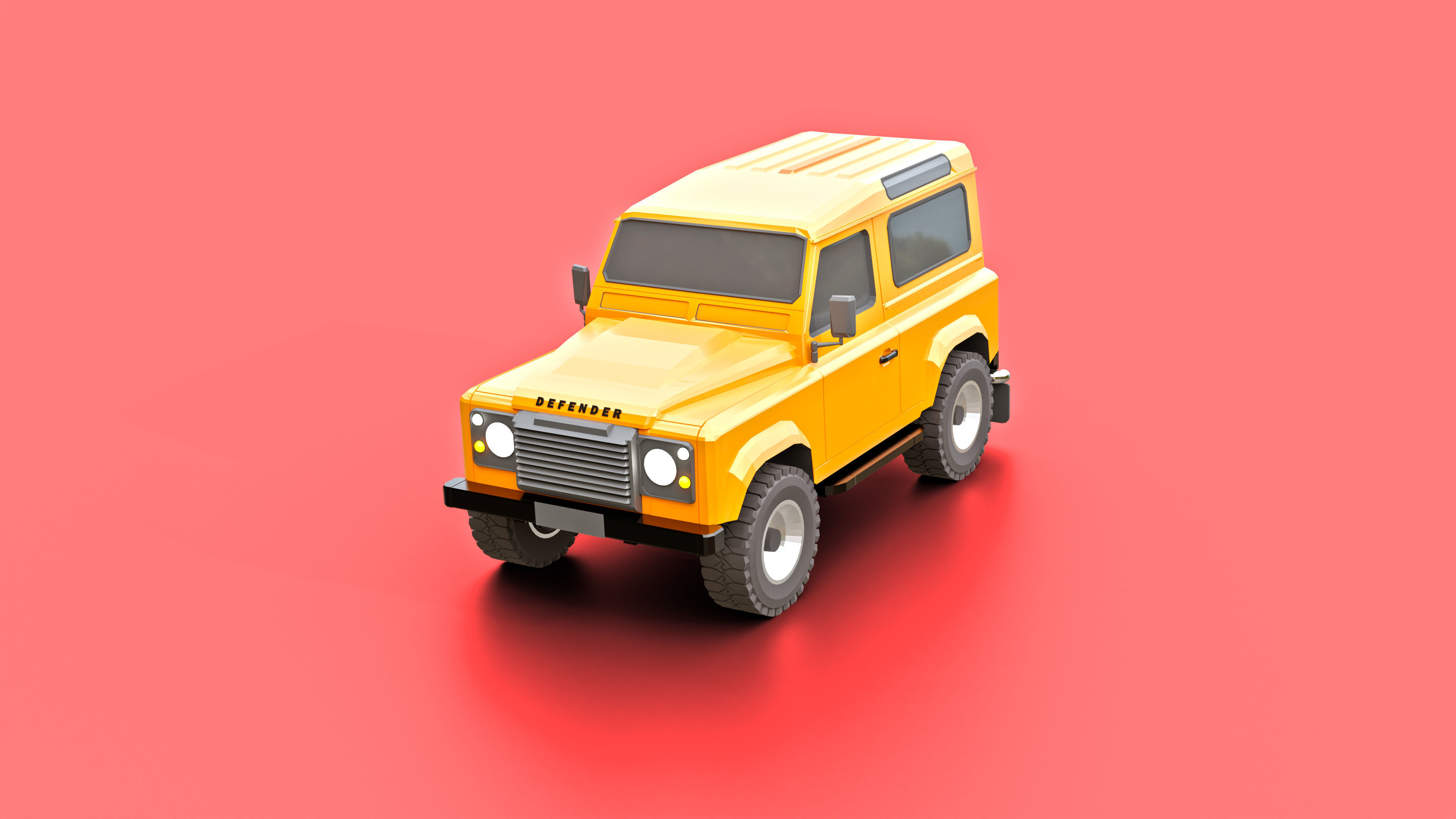 Land Rover Defender 90 Low Poly Low-poly 3D model_2