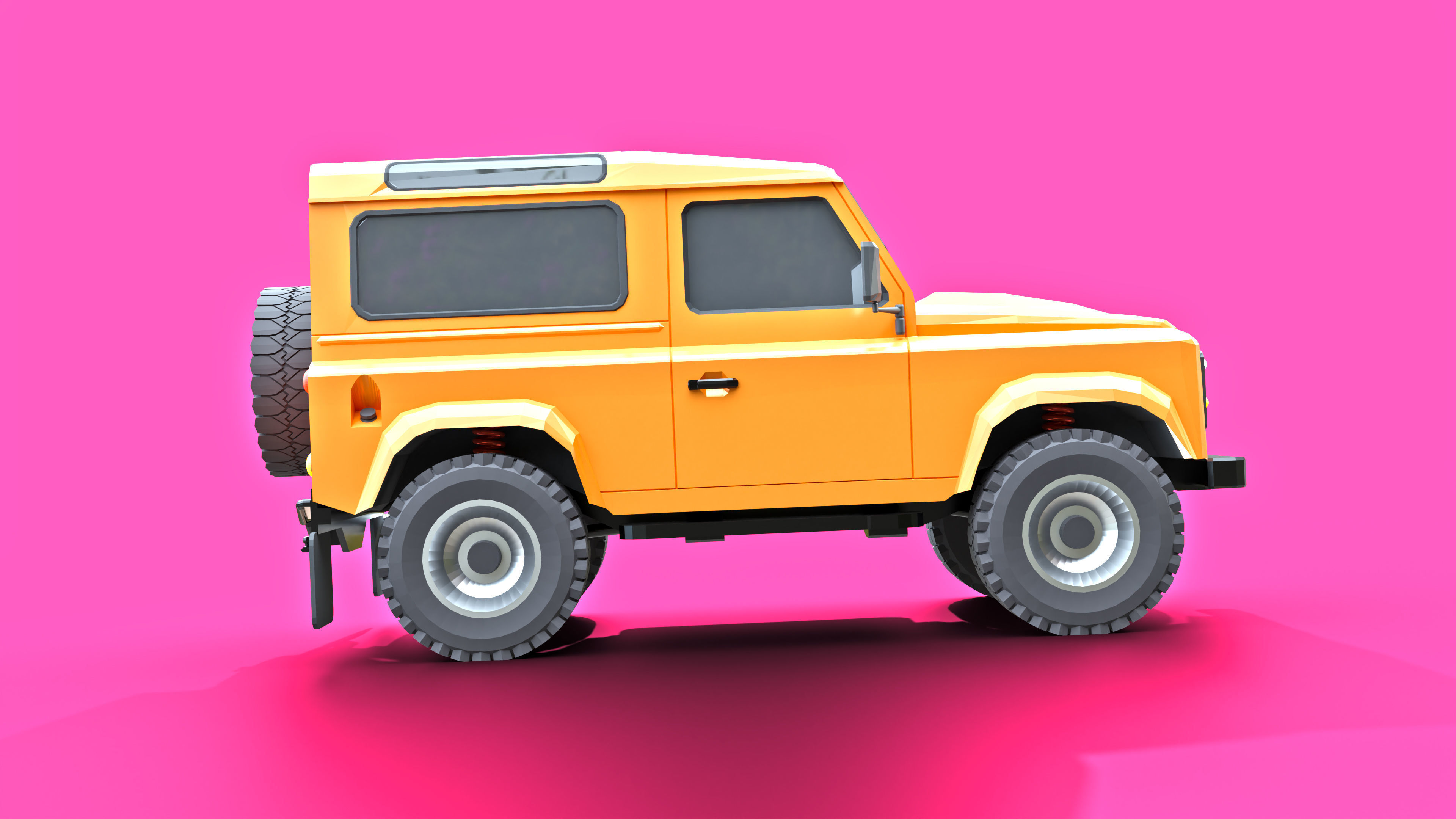 Land Rover Defender 90 Low Poly Low-poly 3D model_8