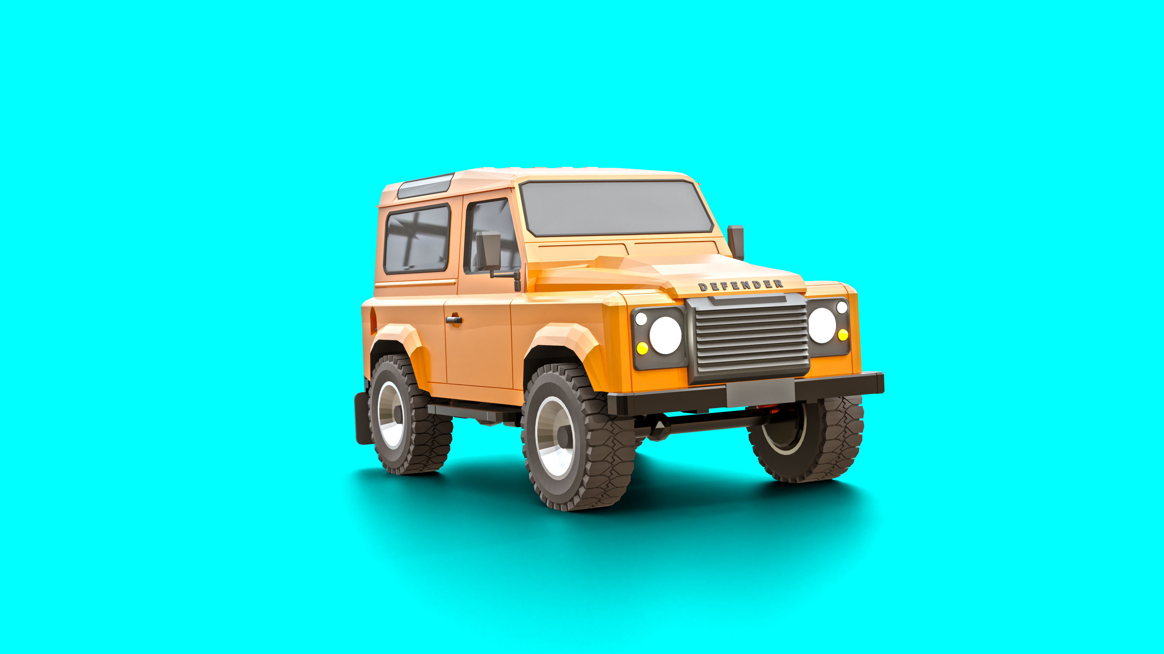 Land Rover Defender 90 Low Poly Low-poly 3D model_3