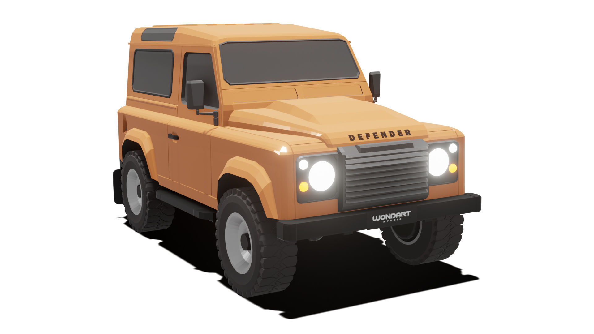 Land Rover Defender 90 Low Poly Low-poly 3D model_14