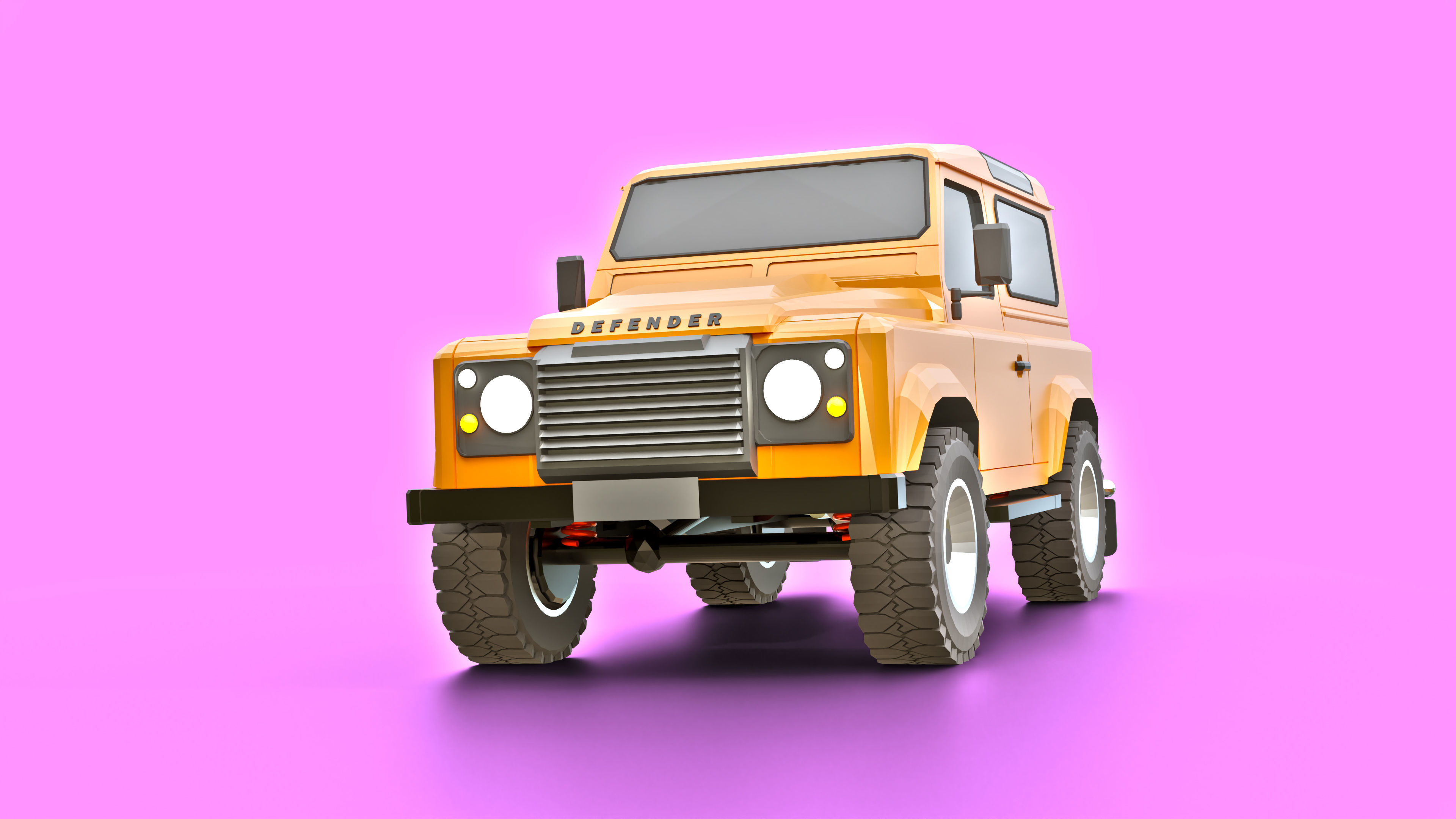 Land Rover Defender 90 Low Poly Low-poly 3D model_6