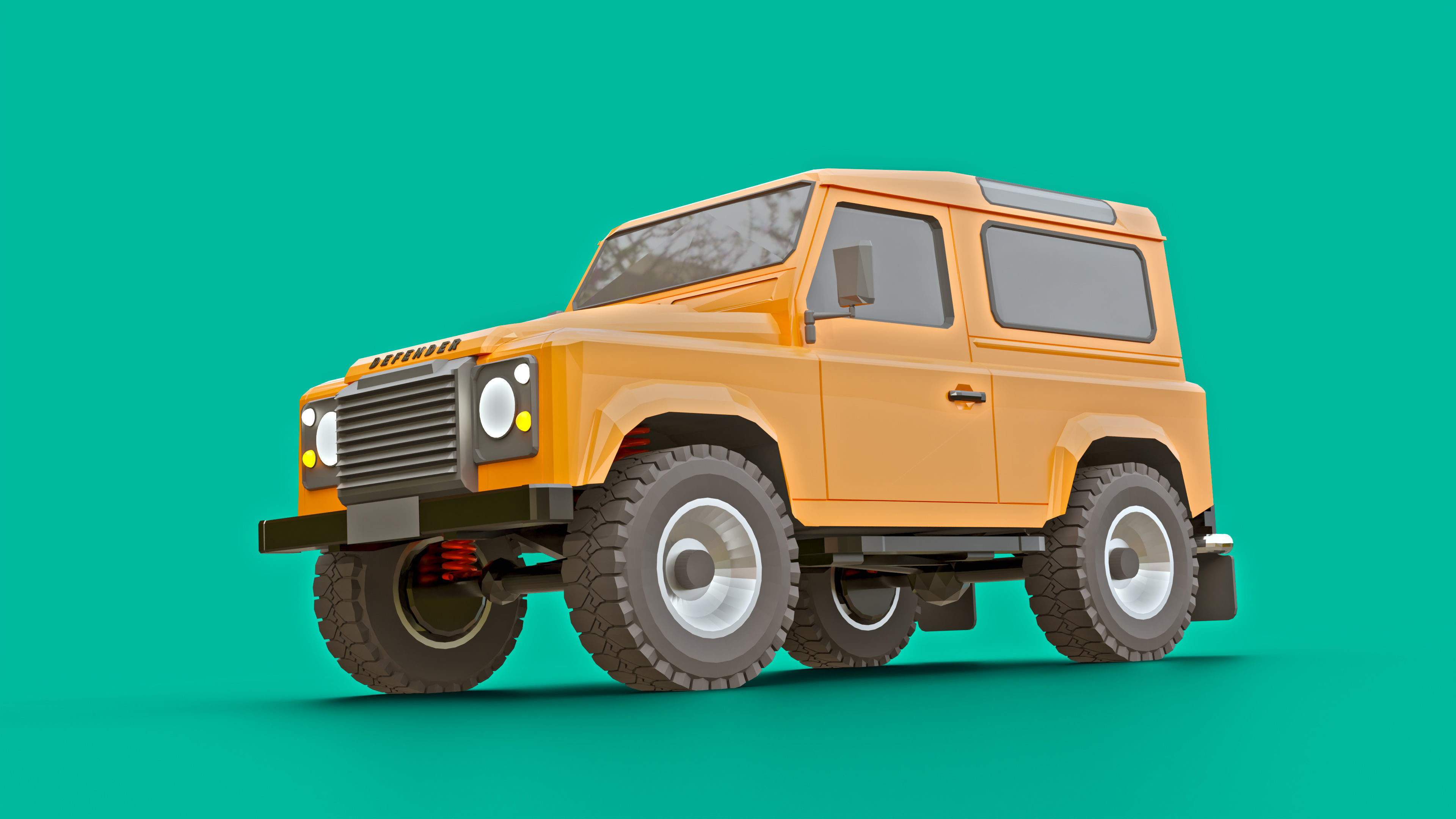Land Rover Defender 90 Low Poly Low-poly 3D model_7