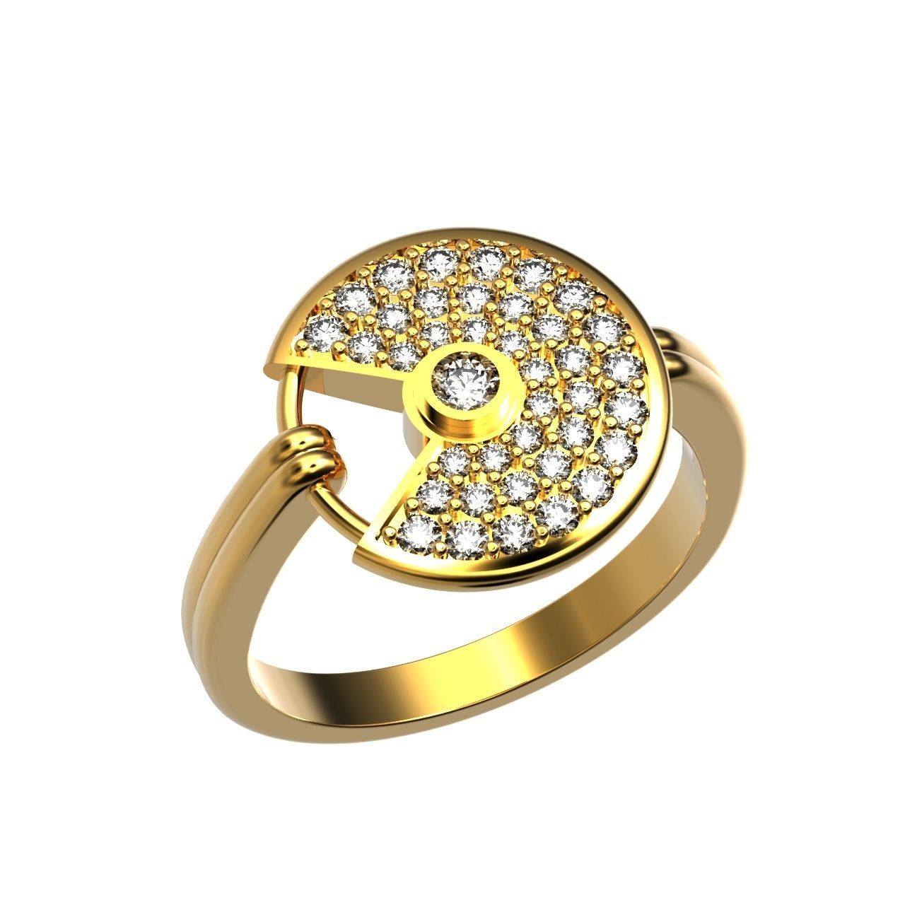 stylish  wedding set pendant and ring  3D Model Collection_41