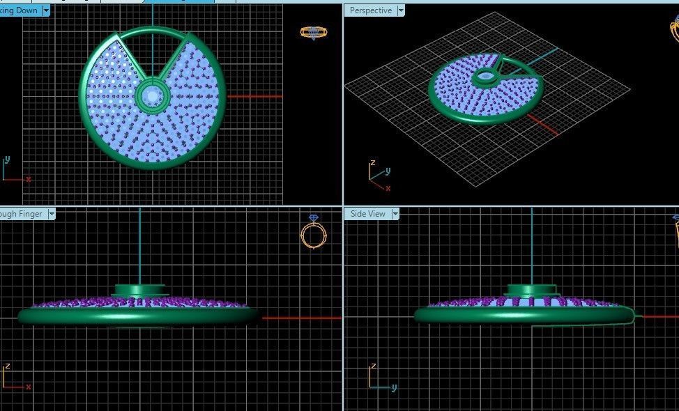 stylish  wedding set pendant and ring  3D Model Collection_8