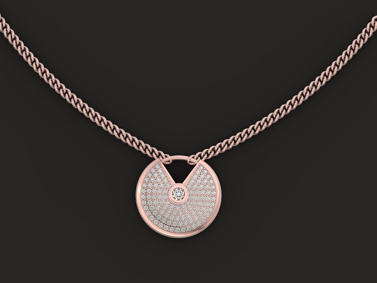 stylish  wedding set pendant and ring  3D Model Collection_13