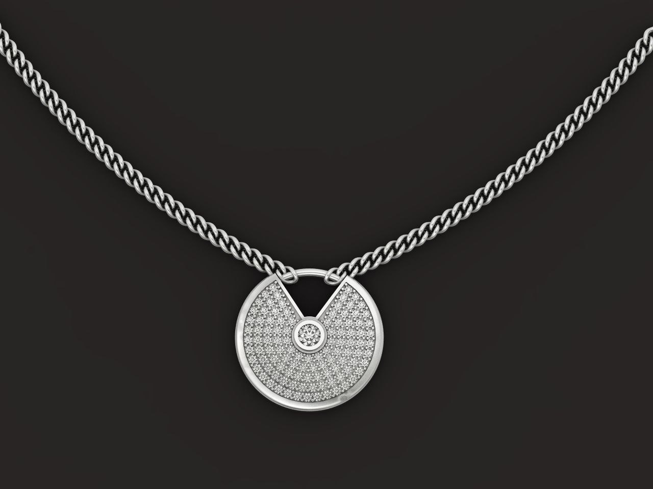 stylish  wedding set pendant and ring  3D Model Collection_16