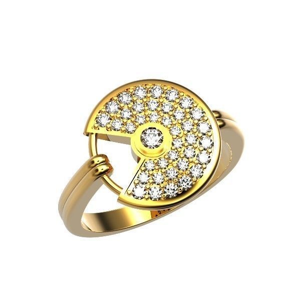 stylish  wedding set pendant and ring  3D Model Collection_37