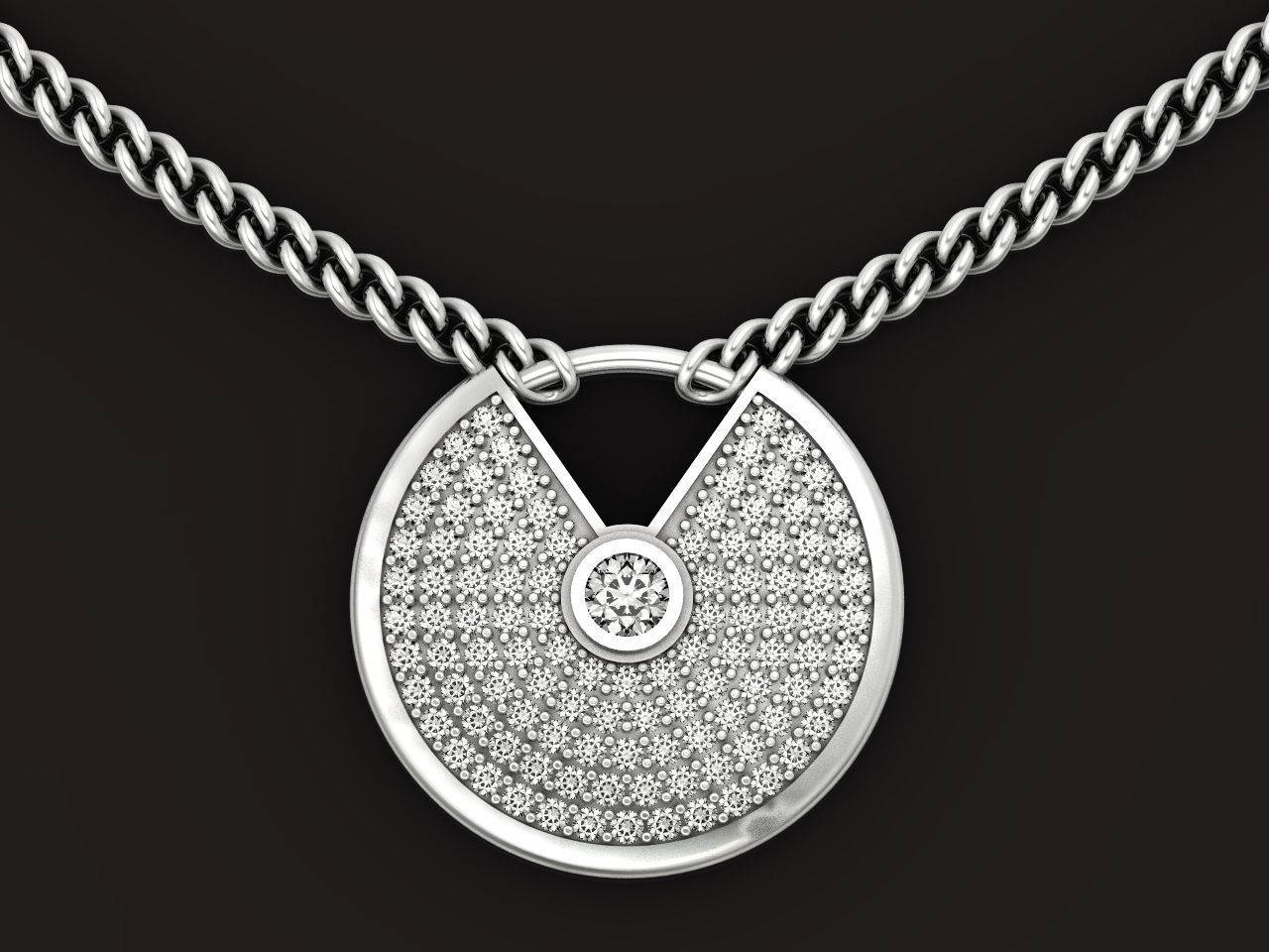 stylish  wedding set pendant and ring  3D Model Collection_14