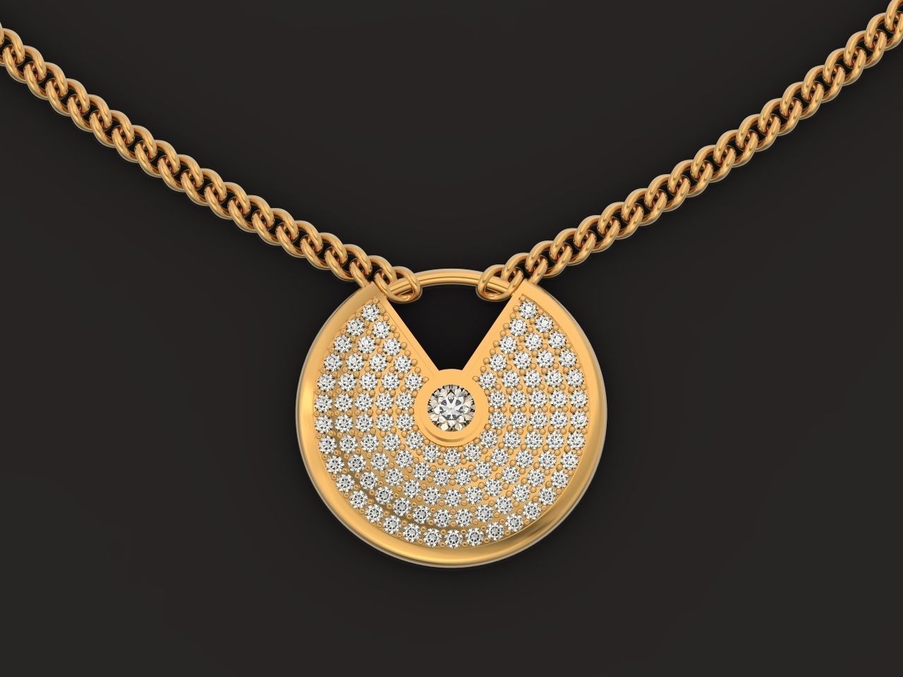 stylish  wedding set pendant and ring  3D Model Collection_20