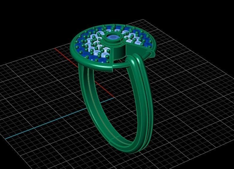 stylish  wedding set pendant and ring  3D Model Collection_34