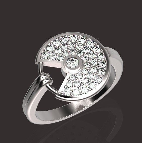 stylish  wedding set pendant and ring  3D Model Collection_32