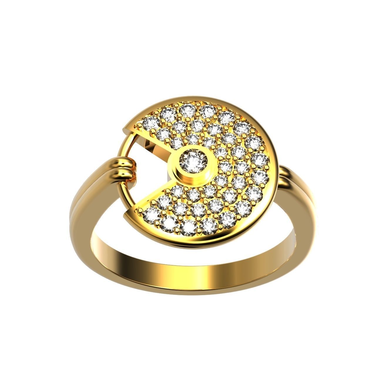 stylish  wedding set pendant and ring  3D Model Collection_42