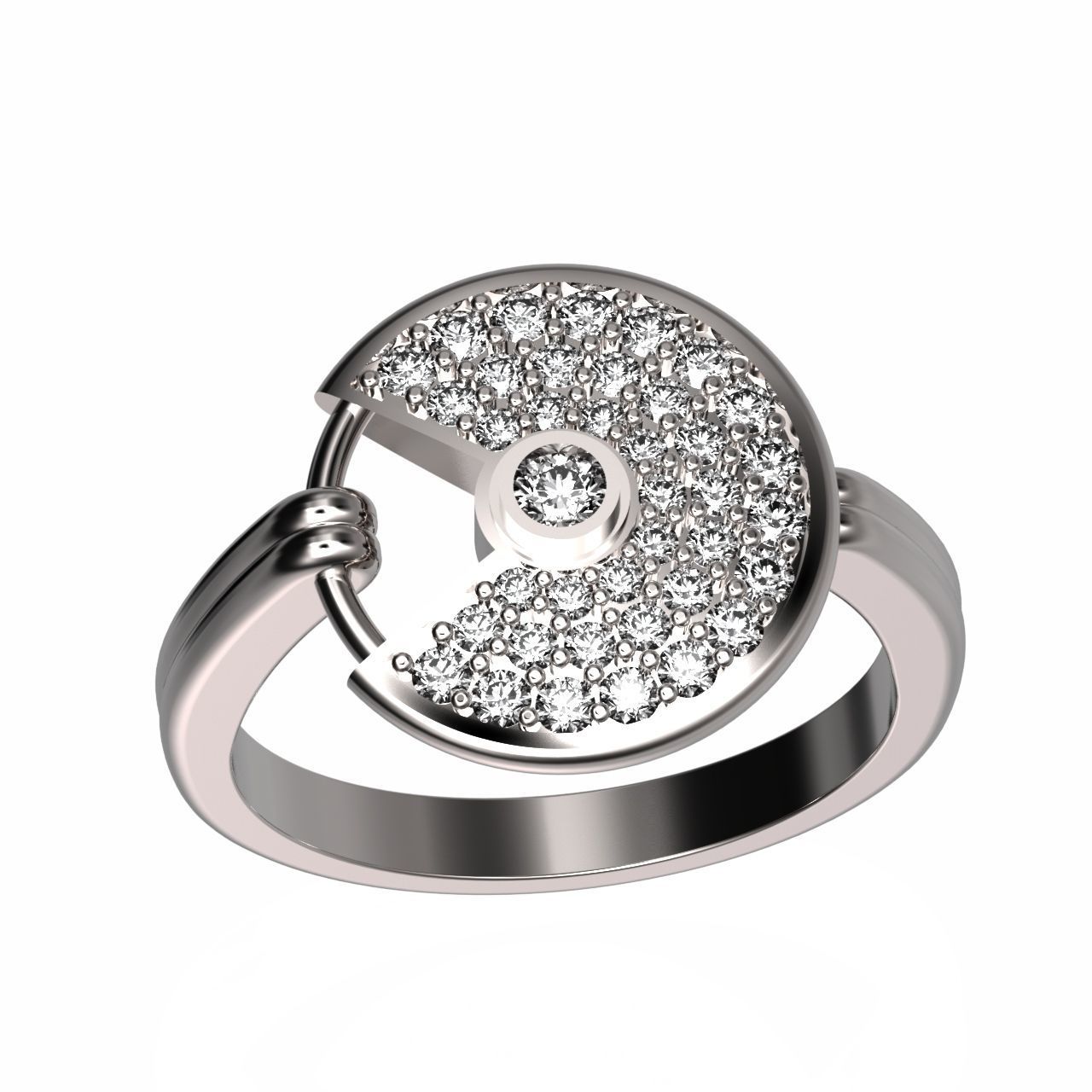 stylish  wedding set pendant and ring  3D Model Collection_43