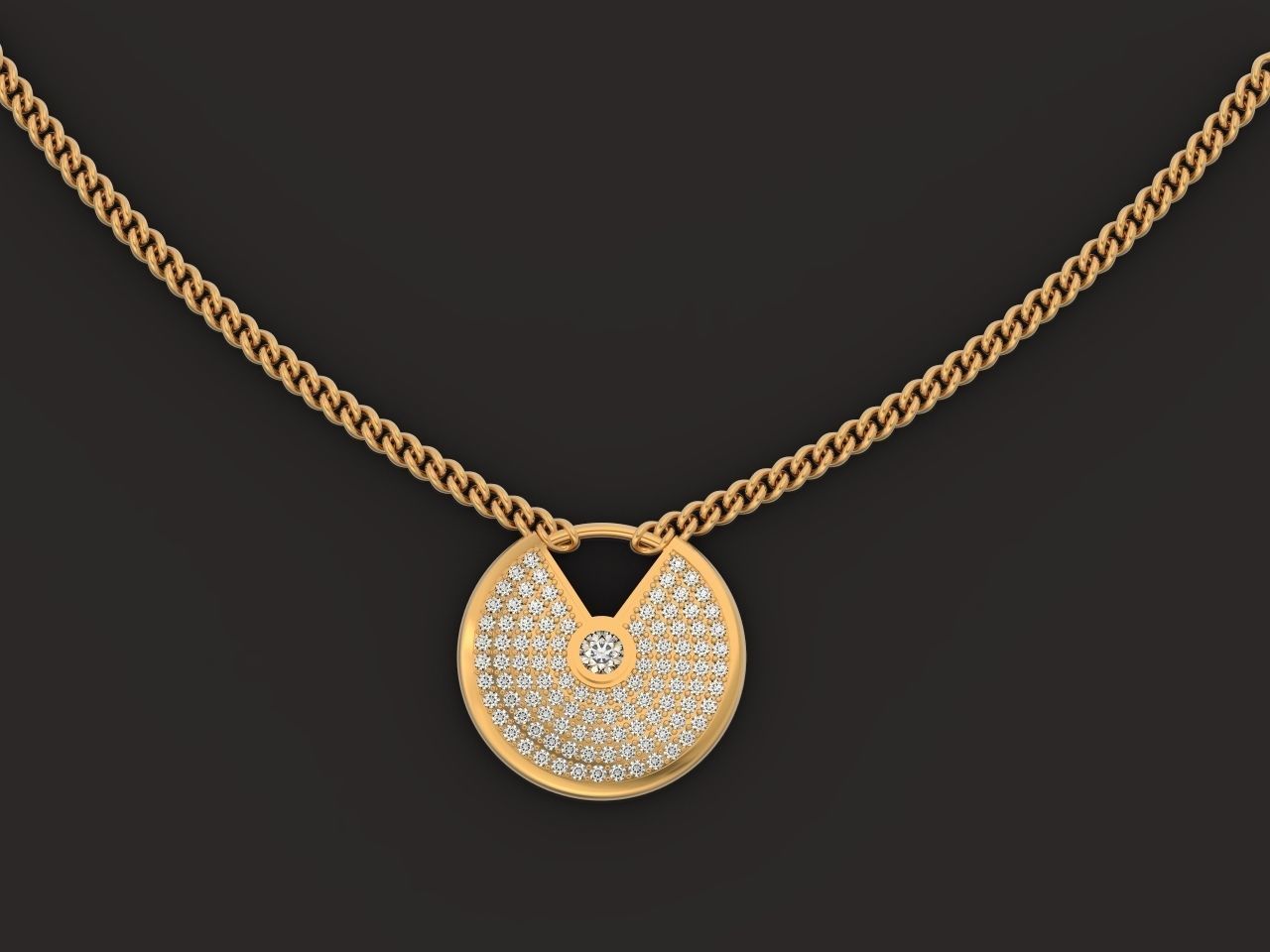 stylish  wedding set pendant and ring  3D Model Collection_18