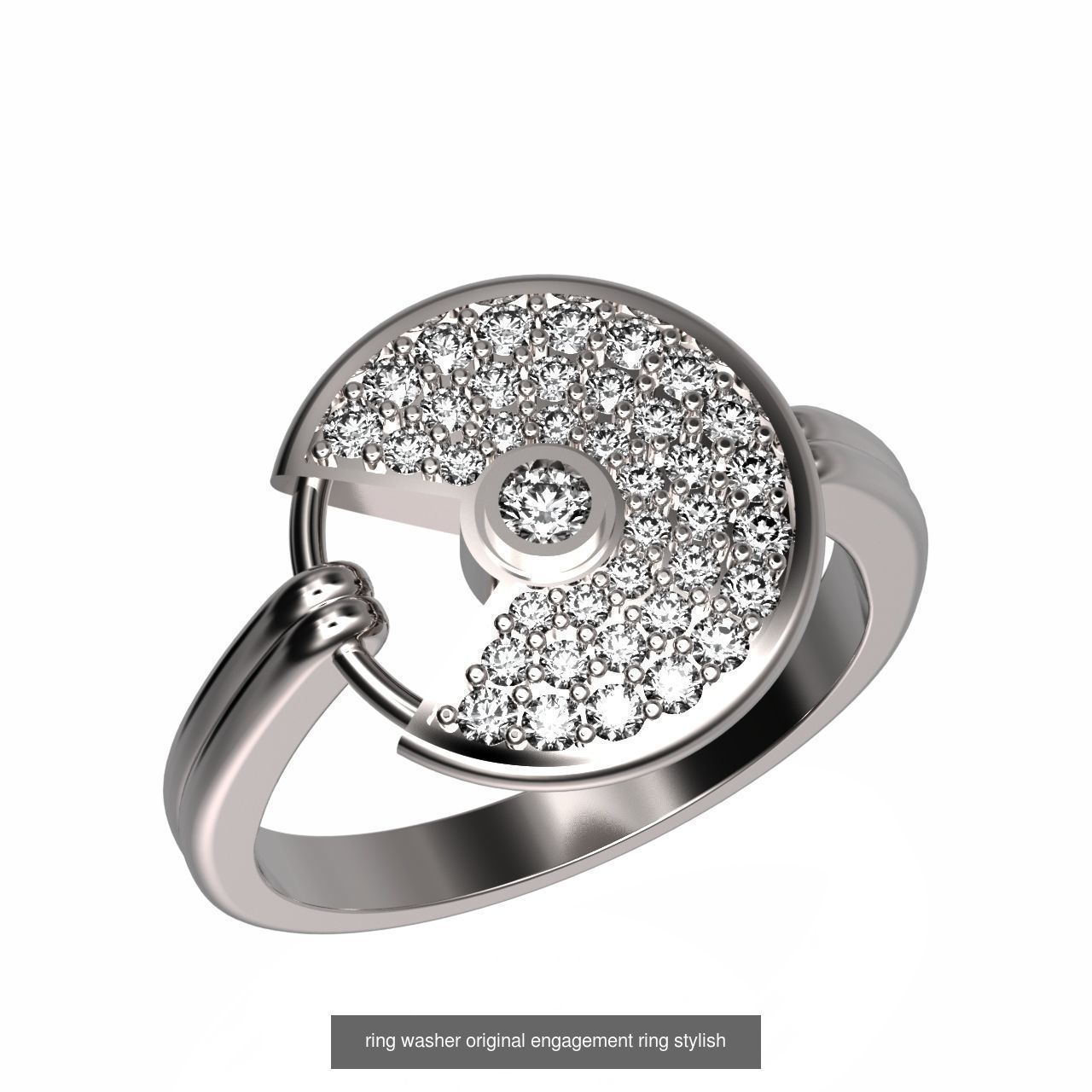 stylish  wedding set pendant and ring  3D Model Collection_2