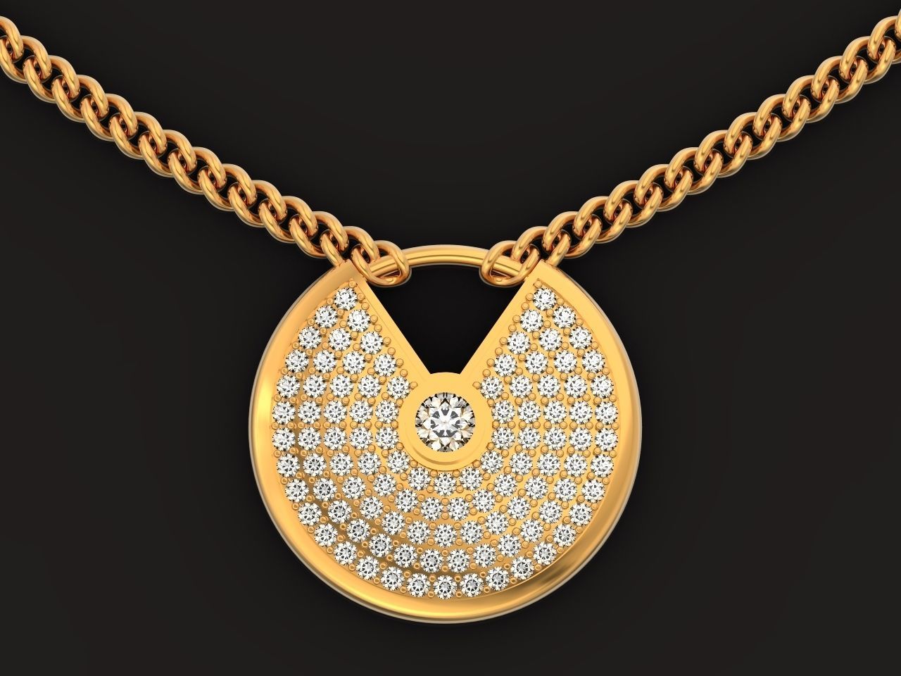 stylish  wedding set pendant and ring  3D Model Collection_22