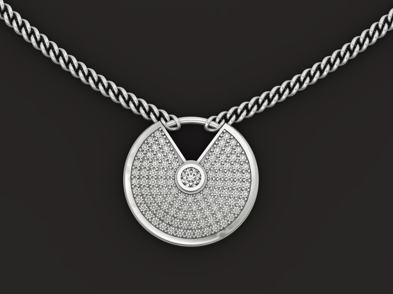 stylish  wedding set pendant and ring  3D Model Collection_19