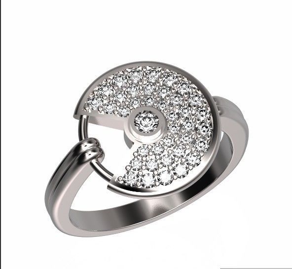 stylish  wedding set pendant and ring  3D Model Collection_35