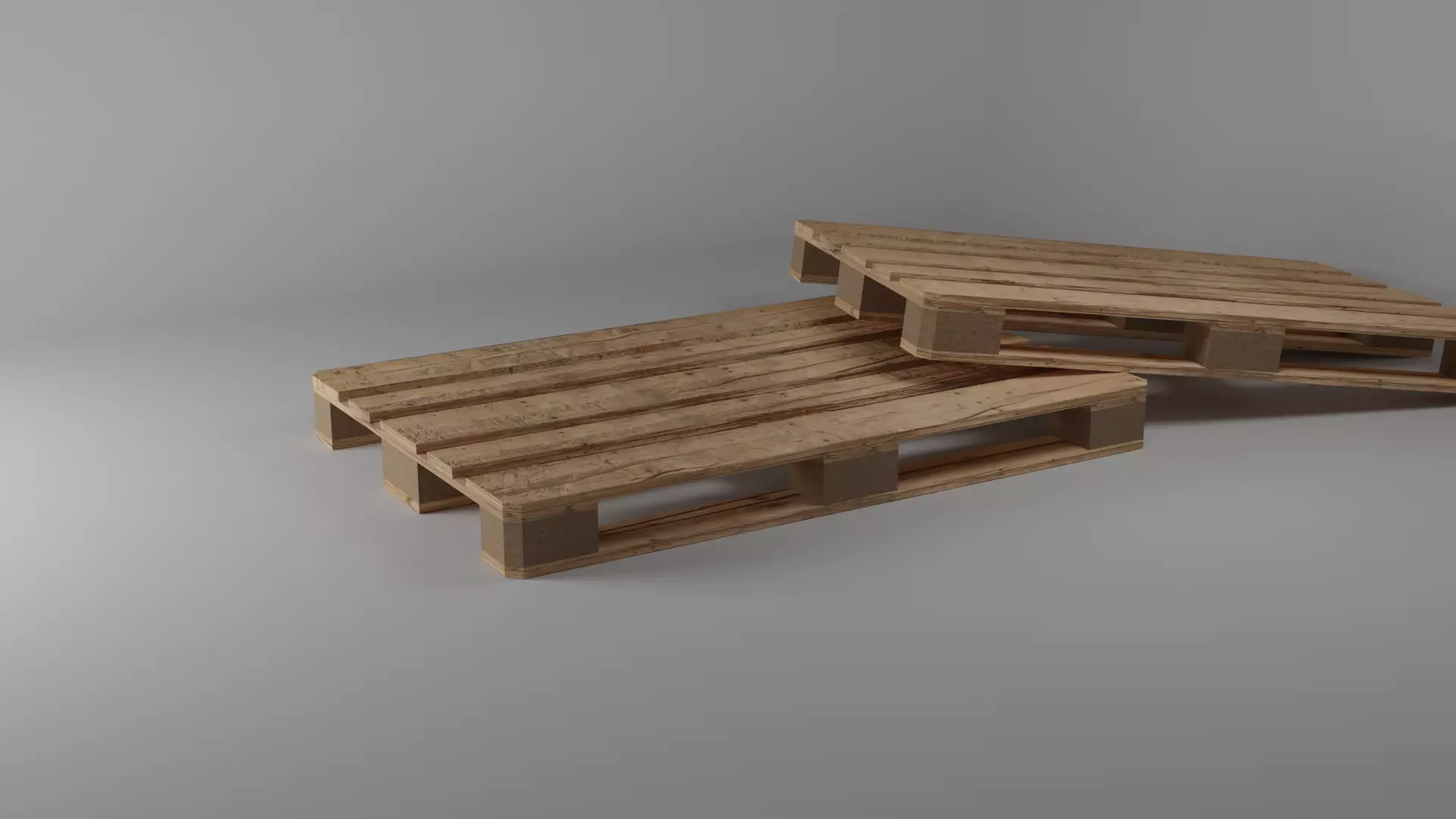 Wooden euro pallets true to size without brand Free low-poly 3D model_0