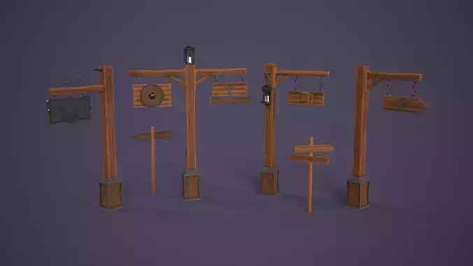 Stylized Medieval Signboard Kitbash