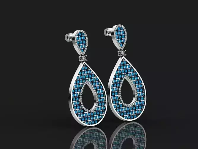  drop earrings with square stones 420