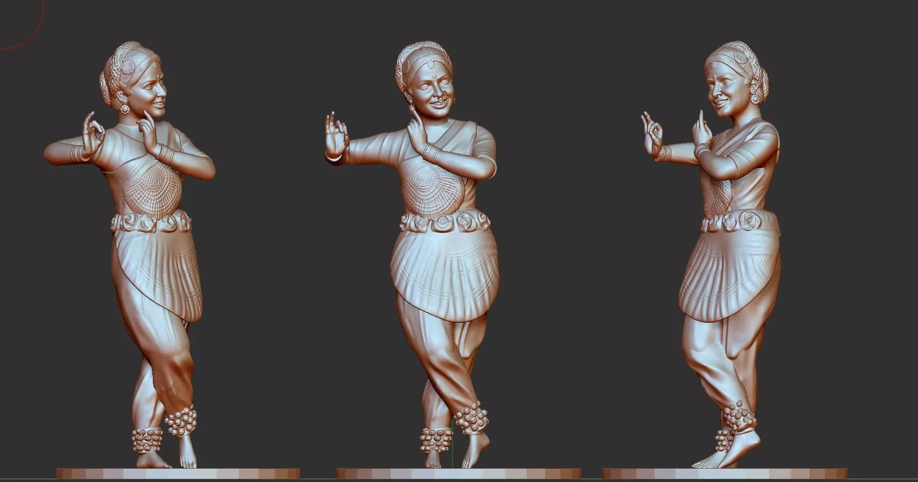Kathak girl 3D print model_0