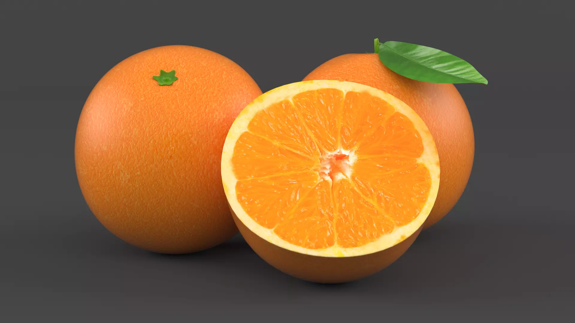 Orange Fruit 3D model_0