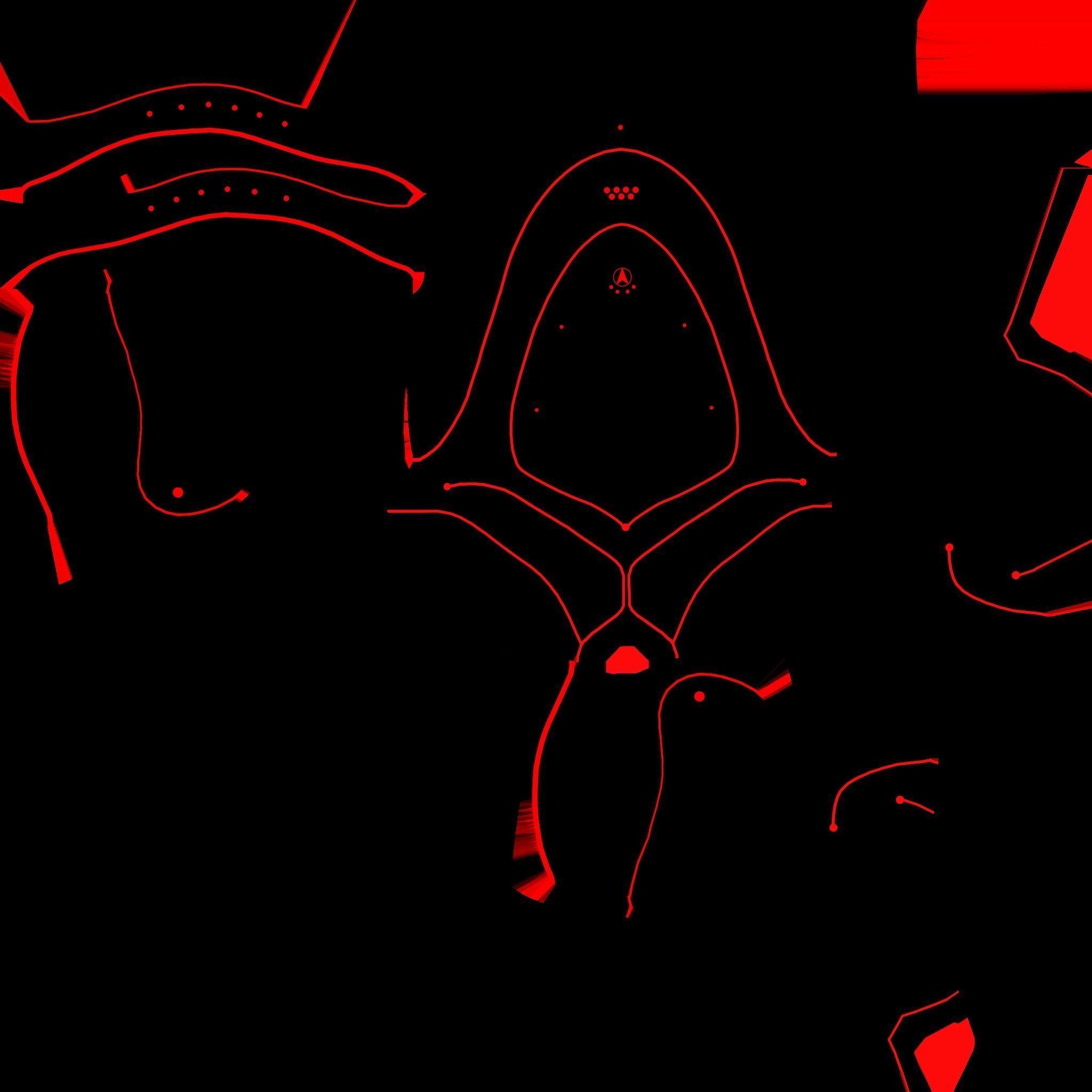 SciFi Backpack H08 Black Red - Fashion Character Design Low-poly 3D model_20