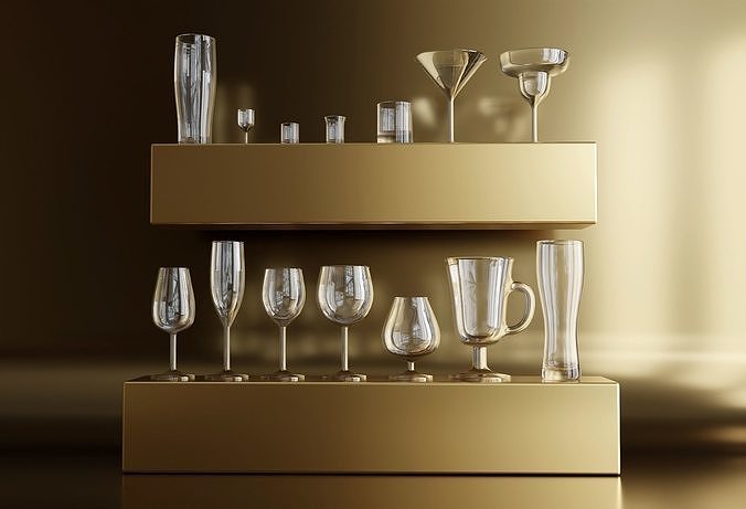 A set of glasses for all occasions Low-poly 3D model